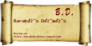 Barabás Dömös névjegykártya